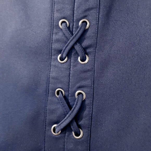 NWOT Simply Noelle Navy Sleeveless High Low Hem Dress with Lace-up Size XS - Picture 6 of 8